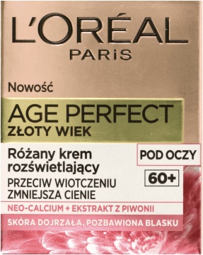 L’ORÉAL PARIS -  L’ORÉAL PARIS Age perfect, Złoty wiek różany krem rozświetlający pod oczy, 60+ 15 ml
